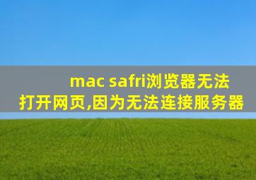 mac safri浏览器无法打开网页,因为无法连接服务器